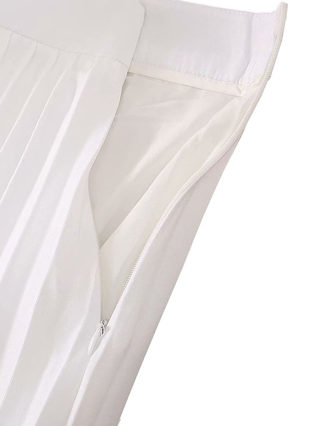 Queen Letizia of Spain Inspired White High-Rise Knife-Pleat A-Line Flare Skirt Item image 7