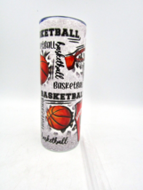 Basketball Sport 20 oz Stainless Steel Tumbler Cup with Lid &amp; Plastic Straw - $24.70