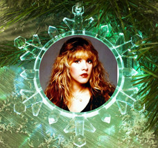 Stevie Nicks Snowflake Colored Blinking Lit Holiday Christmas Tree Ornament - £11.53 GBP