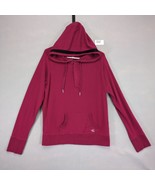 Vtg Y2K Calvin Klein Women&#39;s XL Burgundy Red 1/4 Zip Pullover Hoodie Sof... - $34.19 CAD
