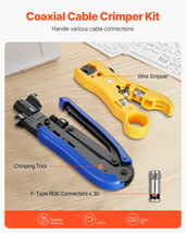 Coax Cable Crimper Kit Coaxial Cable Compression Tool Kit with Crimp Tool - $35.59