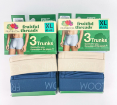 Fruit Of The Loom Fruitful Threads Mens 3pk Trunks Underwear Size XL Lot... - £22.85 GBP