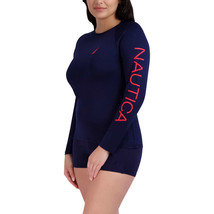 New Nautica Women&#39;s Long Sleeve UPF 30+ Swim Rash Guards - DARK BLUE - Small - £14.82 GBP