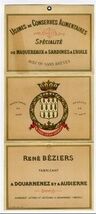 1900's Rene Beziers Sardines &amp; Mackerel Advertising by Breger &amp; Javal of... - $93.95