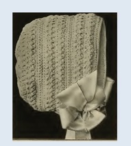 Infant&#39;s Crocheted Hood 4. Vintage Crochet Pattern for Baby Bonnet. PDF ... - £1.96 GBP