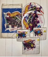 Hot Wheels Party Decoration Ephemera Tablecloth Plates Napkins VTG 1990s... - $54.99