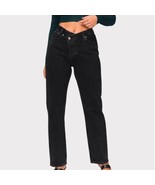 ABERCROMBIE &amp; FITCH Curve Love  High rise dad jean black size 31/12 rigi... - $45.00