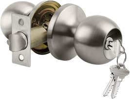 BESTTEN Keyed Entry Door Knob with Lock, Interior and Exterior Door Lock, Standa - £14.16 GBP