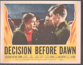 Decision Before Dawn 11&quot;x14&quot; Lobby Card #4 Oskar Werner Hildegarde Neff - £26.21 GBP