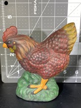 Vintage Ceramic Chicken Colorful Statue Figurine Farm Décor 5” - $14.03