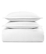 Sky Woven Lattice 100% Cotton 3.-pc FULL/QUEEN Duvet Cover Set $260 White - $58.41