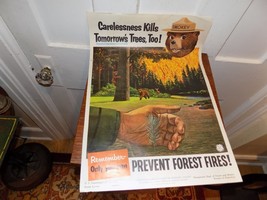 Vintage Smokey The Bear Carelessness Kills Paper Poster - $1,592.83 MXN