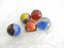 VINTAGE MARBLES - 5 LARGE ONES- EXC- H49 - $4.45