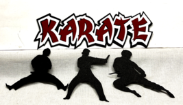 Karate With Silhouettes Title Die Cut Scrapbook Embellishment - $4.75