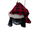 Kurt Adler Ornament Santa Hat Animals Hand painted resin Black Lab Dog - $12.86