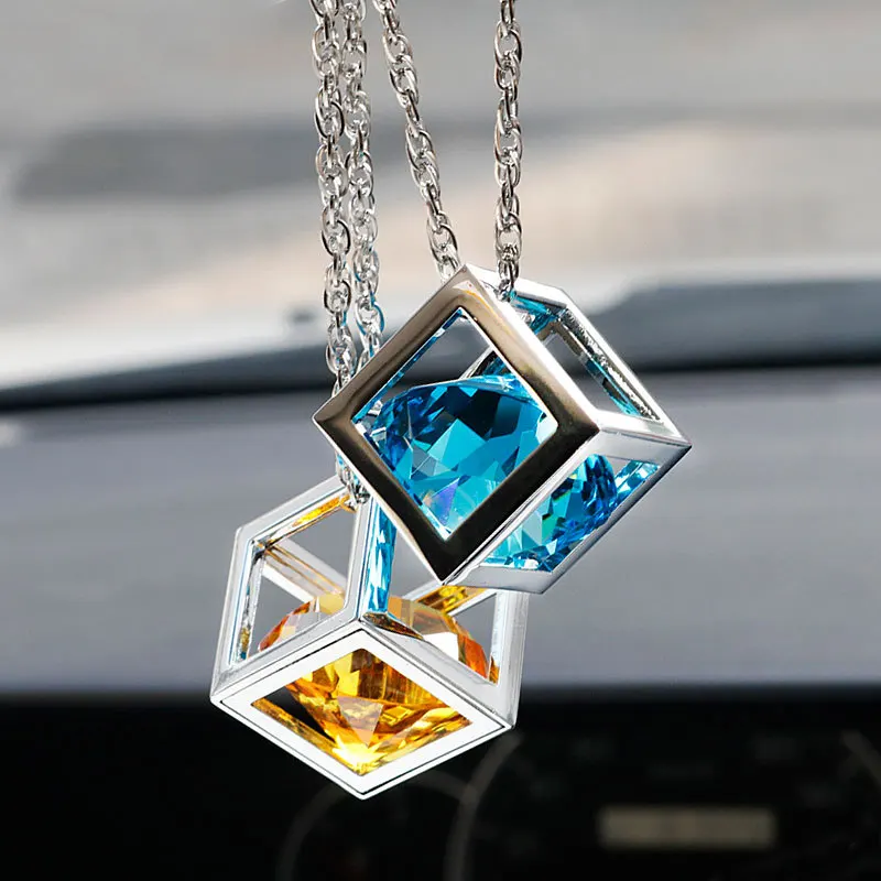 Car Ornaments Pendant Creative Crystal Bling Diamond Decoration Trim Rearview - £12.85 GBP