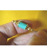 (U-310) Turquoise gemstone beaded + gold tone hatpin Pin hat pins JEWELR... - £8.17 GBP