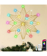 Christmas Tree Star Topper, RGB 8In Glittered Star Tree Topper Light wit... - $26.99 CAD