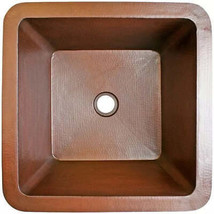Linkasink Hammered Metal 20&quot; Square Sink-Drop-In or Undermount-Weathered Copper - £758.01 GBP