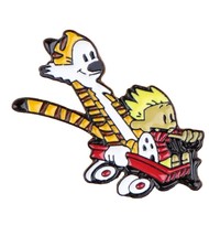 Calvin and Hobbes Wagon Ride Enamel Finish Metal Pin - New! - $5.50