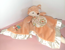 Douglas Baby Fox Woodland Lovey Security Blanket Mushrooms Infant Satin Edge 15” - £11.83 GBP