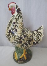 Large 17&quot; Ceramic Hen Chicken Figurine Hand Painted Grapes Italian? - £39.96 GBP