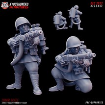 Soviet Flame Thrower Team Sci-Fi Miniatures Proxy Army 32mm * Bolt Actio... - $4.99