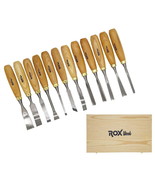 ROX Wood 12 Piece Wood Carving Hand Chisel Tools w/ Wooden Storage Case - $819.00 MXN