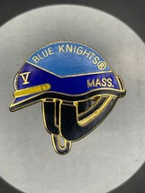 Blue Knights Police Motorcycle Club Hat Lapel Pin Massachusetts V Helmet - £14.17 GBP