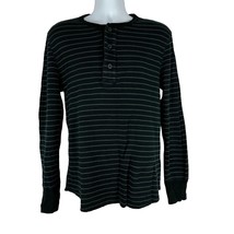 Mossimo Men&#39;s Striped Athletic Fit Long Sleeved Henley Shirt Size L - £18.19 GBP