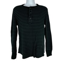 Mossimo Men&#39;s Striped Athletic Fit Long Sleeved Henley Shirt Size L - £18.06 GBP