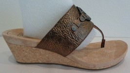 UGG Australia Size 9 BRIELLA Bronze Leather Wedge Heel Sandals New Womens Shoes - £87.52 GBP
