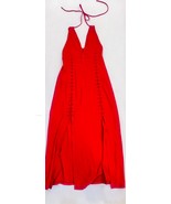 Adam Selman Sport Sample Red Halter Dress Lace Up Detail XS NEW - €50,89 EUR