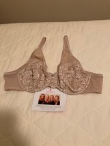 NEW Breezies Mesh and Lace Unlined Underwire Bra Beige Nude 40B A381392 ... - $18.95