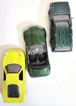 3 Diecast MotorMax Vehicle Lot: Green Van, Green Car, Yellow Car - $5.00