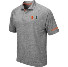 Nwt $50 - Miami Hurricanes Heather Grey Short Sleeve Polo Shirt Men’s Size Small - £18.40 GBP