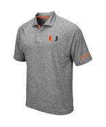 NWT $50 - MIAMI HURRICANES Heather Grey Short Sleeve Polo Shirt Men’s Si... - $434.40 MXN