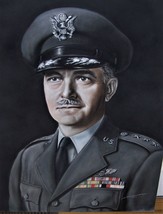 1957 Us Air Force General William Kepner Pastel Portrait Balloon Zepplin Pilot - £115.97 GBP