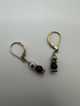 Vintage 14k GF Purple Amethyst Dangle Earrings 3cm - £14.24 GBP