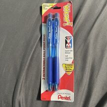 PENTEL Ballpoint Retractable Pens M Point 1.0mm 2 Blue Pens 1 Package - $10.88
