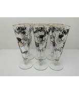 Vtg Barware Pilsner Glasses Gold Rim Transportation Horse Drawn Buggy Ca... - €28,33 EUR