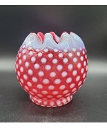 Vintage Fenton Cranberry Opalescent Glass POLKA DOT Large Rose Bowl Vase... - €46,91 EUR