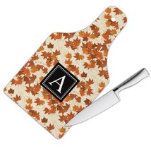 Autumn Maple Leaves : Gift Cutting Board Pattern Thanksgiving Fall Golden Plants - £22.83 GBP