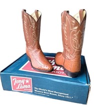Tony Lama Cowboy Boots Ostrich Quill Peanut Brittle Mens size 12 EE New/Box USA - £237.35 GBP