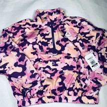 Girls XS 4 5 Camo Windbreaker Pullover Jacket Pink Reebok Camouflage - £15.02 GBP