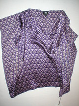 NWT $228 W Worth NY Womens P XS Top Designer New York Blouse Silk Purple Orchid  - £169.62 GBP