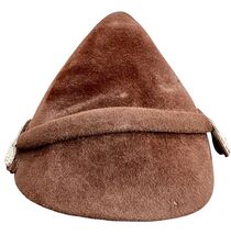 Vintage Brown Velvet Pixie Cone Hat Pearl Butterfly Embellishments Circa... - $49.49