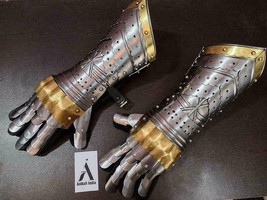 Medieval Armor Steel Gothic Gauntlet Gloves Larp Vintage Gloves Iron new - £121.10 GBP