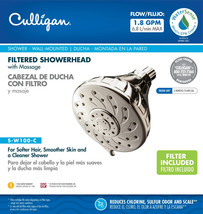 Wall-mounted chrome filter shower head by Culligan - £66.88 GBP