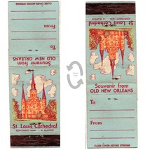 Vintage Matchbook Cover St. Louis Cathedral New Orleans Louisiana church 1940s - £6.99 GBP